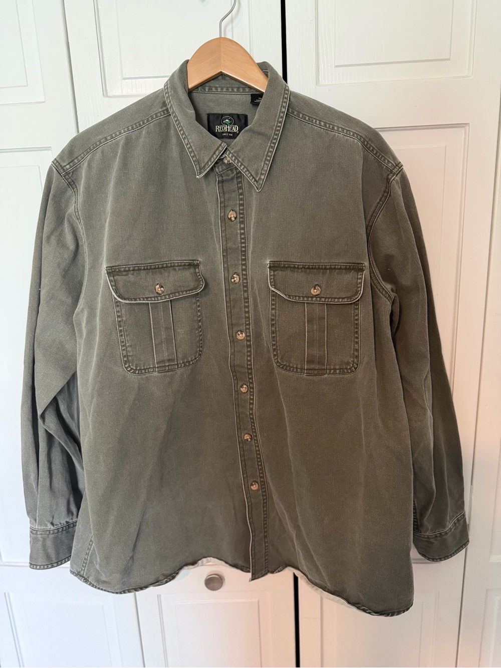 RedHead Men’s XL Heavyweight Shacket Overshirt Gray 100% Cotton Workwear